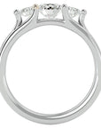 Inel de Logodnă Triplu din Aur 14k cu Trei Moissanite de 0.91 ct din 14k Aur Alb - Castelo.ro