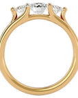 Inel de Logodnă Triplu din Aur 14k cu Trei Diamante Create în Laborator de 0.91 ct din 14k Aur Galben - Castelo.ro