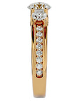 Inel de Logodnă cu Trei Diamante Naturale Pavè de 1.70 ct din 18k Aur Galben - Castelo.ro