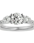 Inel de Logodnă cu Trei Diamante Create în Laborator Pavè de 1.54 ct din Platina - Castelo.ro