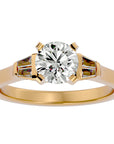 Inel de Logodnă cu Trei Moissanite de 0.94 ct din 18k Aur Galben - Castelo.ro