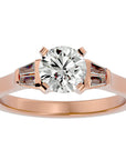 Inel de Logodnă cu Trei Moissanite de 0.94 ct din 18k Aur Roz - Castelo.ro