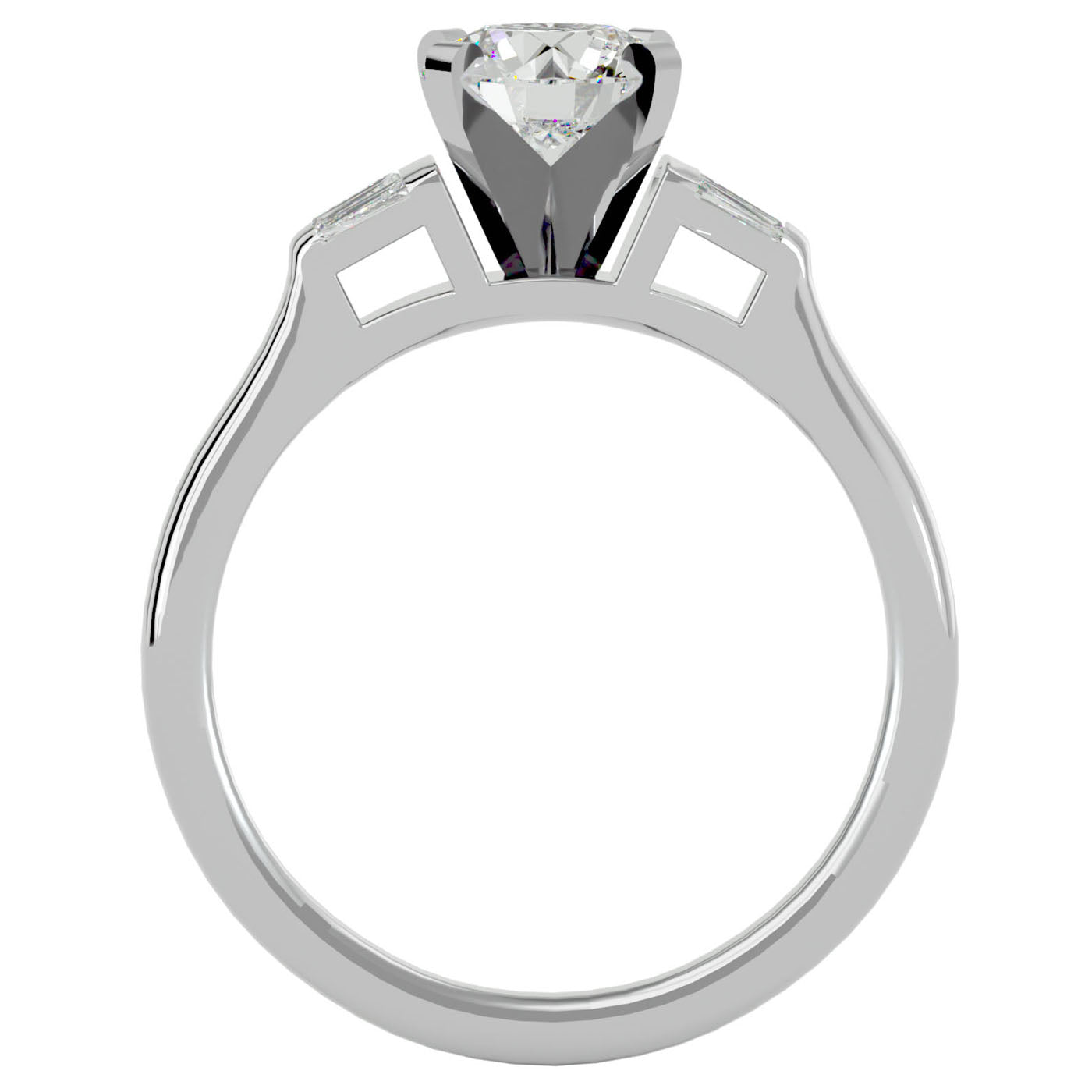 Inel de Logodnă cu Trei Moissanite de 0.94 ct din Platina - Castelo.ro
