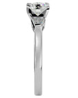 Inel de Logodnă din Aur 14k cu Trei Diamante Naturale de 0.94 ct din 14k Aur Alb - Castelo.ro