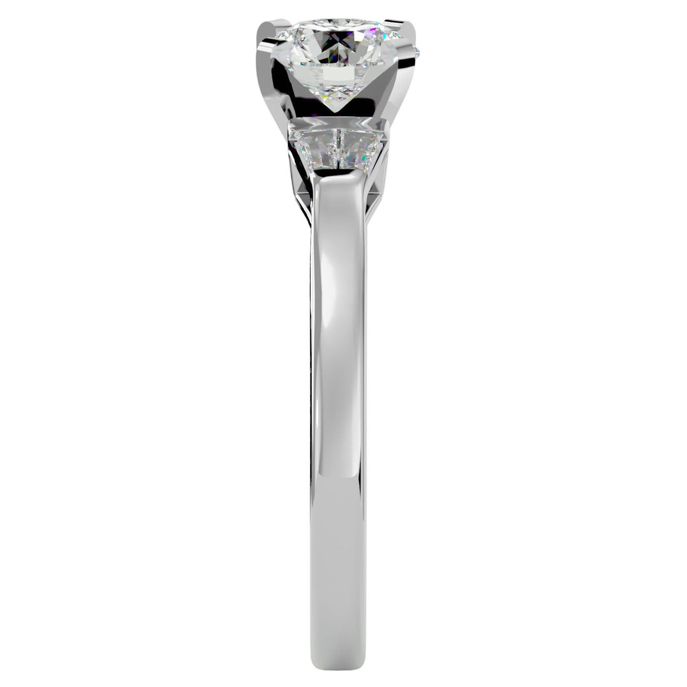 Inel de Logodnă cu Trei Moissanite de 0.94 ct din Platina - Castelo.ro