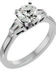 Inel de Logodnă cu Trei Moissanite de 0.94 ct din Platina - Castelo.ro