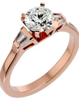 Inel de Logodnă cu Trei Moissanite de 0.94 ct din 18k Aur Roz - Castelo.ro