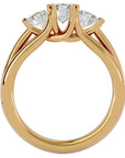 Inel de Logodnă Geneviève din Aur 14k cu Trei Moissanite de 1.39 ct din 14k Aur Galben - Castelo.ro