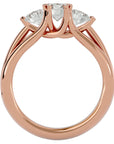 Inel de Logodnă Geneviève din Aur 14k cu Trei Moissanite de 1.39 ct din 14k Aur Roz - Castelo.ro
