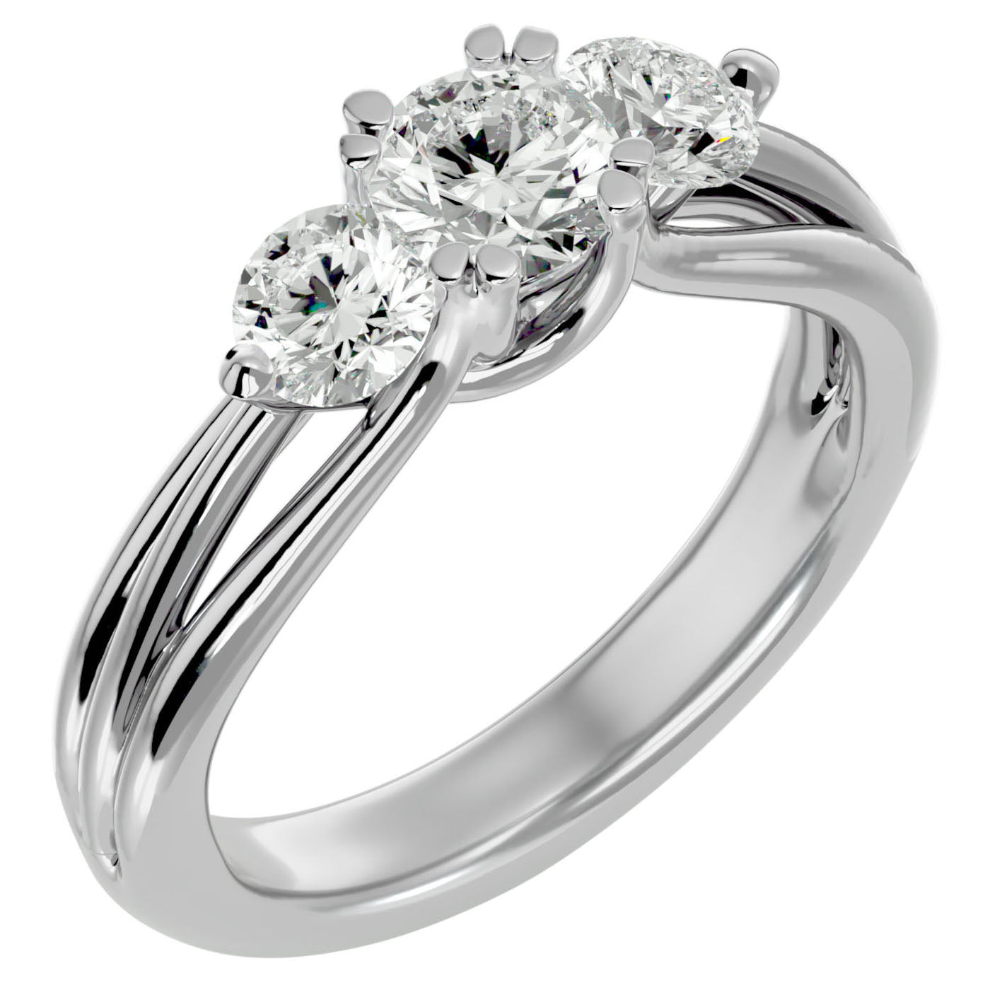 Inel de Logodnă Geneviève cu Trei Diamante Naturale de 1.39 ct din Platina - Castelo.ro