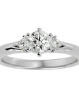 Inel de Logodnă din Aur 14k cu Trei Diamante Create în Laborator de 0.73 ct din 14k Aur Alb - Castelo.ro