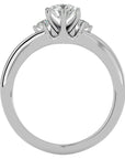 Inel de Logodnă din Aur 14k cu Trei Diamante Create în Laborator de 0.73 ct din 14k Aur Alb - Castelo.ro