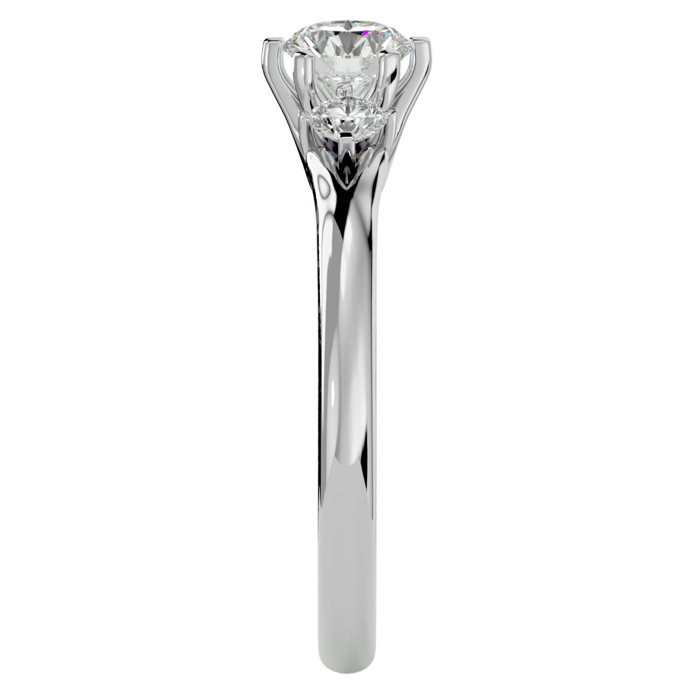 Inel de Logodnă cu Trei Diamante Naturale de 0.73 ct din Platina - Castelo.ro