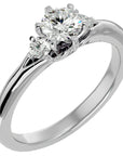 Inel de Logodnă din Aur 14k cu Trei Diamante Create în Laborator de 0.73 ct din 14k Aur Alb - Castelo.ro