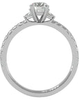 Inel de Logodnă Clasic din Aur 14k cu Trei Moissanite Pavè de 0.97 ct din 14k Aur Alb - Castelo.ro