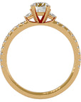 Inel de Logodnă Clasic din Aur 14k cu Trei Moissanite Pavè de 0.97 ct din 14k Aur Galben - Castelo.ro