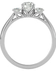Inel de Logodnă din Aur 14k Josephine Trei Diamante Naturale de 0.90 ct din 14k Aur Alb - Castelo.ro