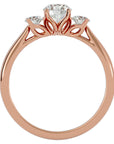 Inel de Logodnă din Aur 14k Josephine Trei Diamante Naturale de 0.90 ct din 14k Aur Roz - Castelo.ro