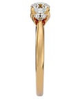 Inel de Logodnă Josephine din Aur 14k Trei Moissanite de 0.90 ct din 14k Aur Galben - Castelo.ro