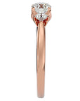 Inel de Logodnă din Aur 14k Josephine Trei Diamante Naturale de 0.90 ct din 14k Aur Roz - Castelo.ro