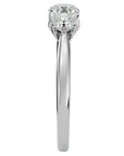 Inel de Logodnă Josephine din Aur 14k Trei Moissanite de 0.90 ct din 14k Aur Alb - Castelo.ro