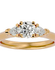 Inel de Logodnă Céline Trei Diamante Naturale de 0.93 ct din 18k Aur Galben - Castelo.ro