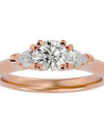Inel de Logodnă Céline Trei Diamante Naturale de 0.93 ct din 18k Aur Roz - Castelo.ro