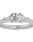 Inel de Logodnă Céline Trei Moissanite de 0.93 ct din Platina - Castelo.ro