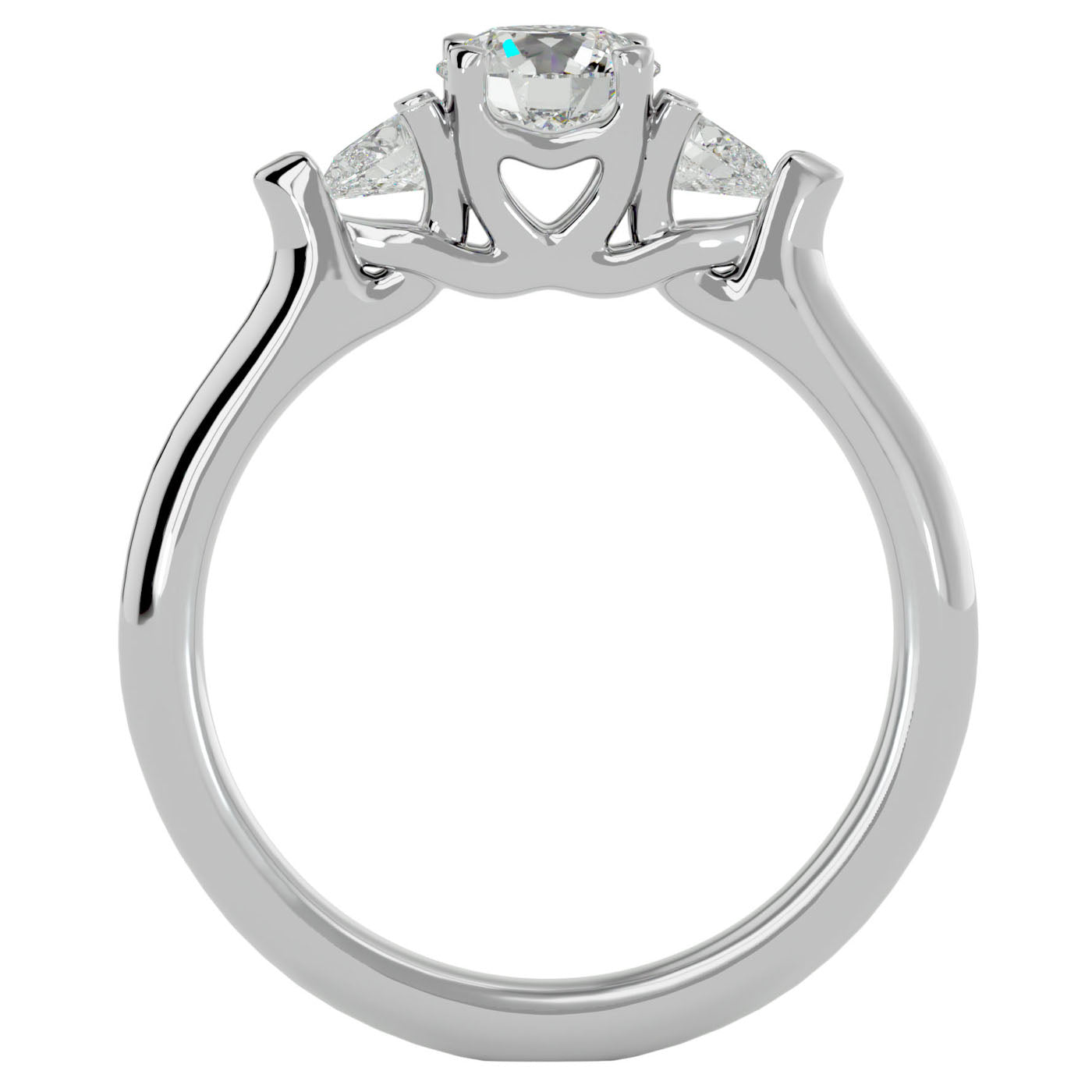 Inel de Logodnă Céline Trei Moissanite de 0.93 ct din Platina - Castelo.ro