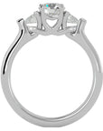 Inel de Logodnă Céline Trei Moissanite de 0.93 ct din Platina - Castelo.ro