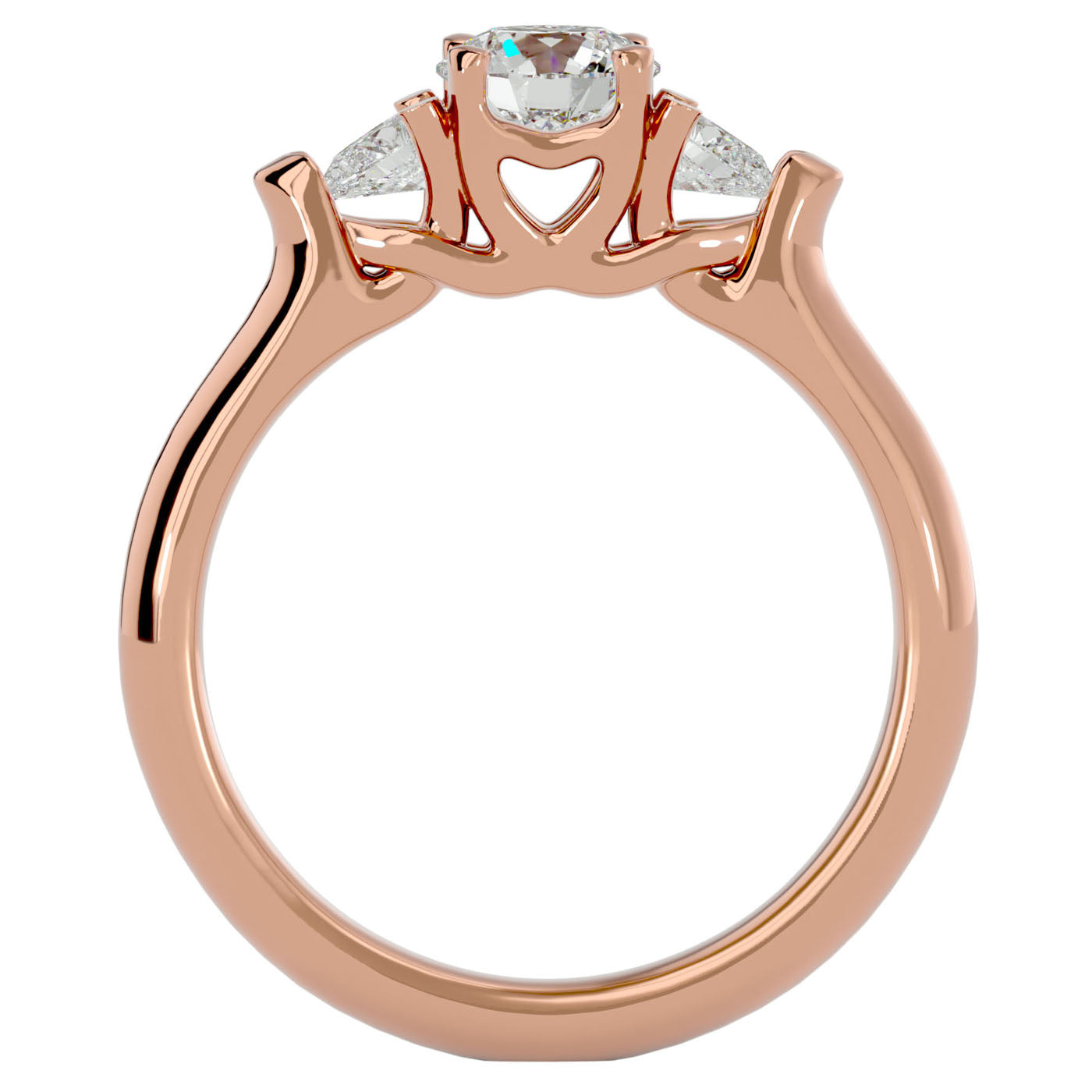 Inel de Logodnă Céline Trei Moissanite de 0.93 ct din 18k Aur Roz - Castelo.ro