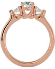 Inel de Logodnă Céline Trei Diamante Naturale de 0.93 ct din 18k Aur Roz - Castelo.ro