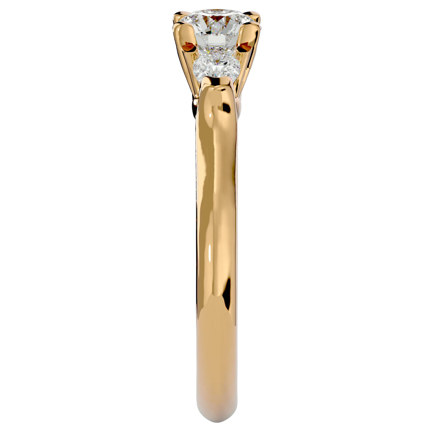 Inel de Logodnă Céline Trei Moissanite de 0.93 ct din 18k Aur Galben - Castelo.ro