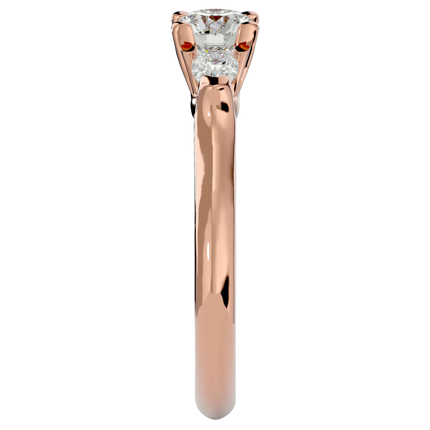 Inel de Logodnă Céline Trei Moissanite de 0.93 ct din 18k Aur Roz - Castelo.ro