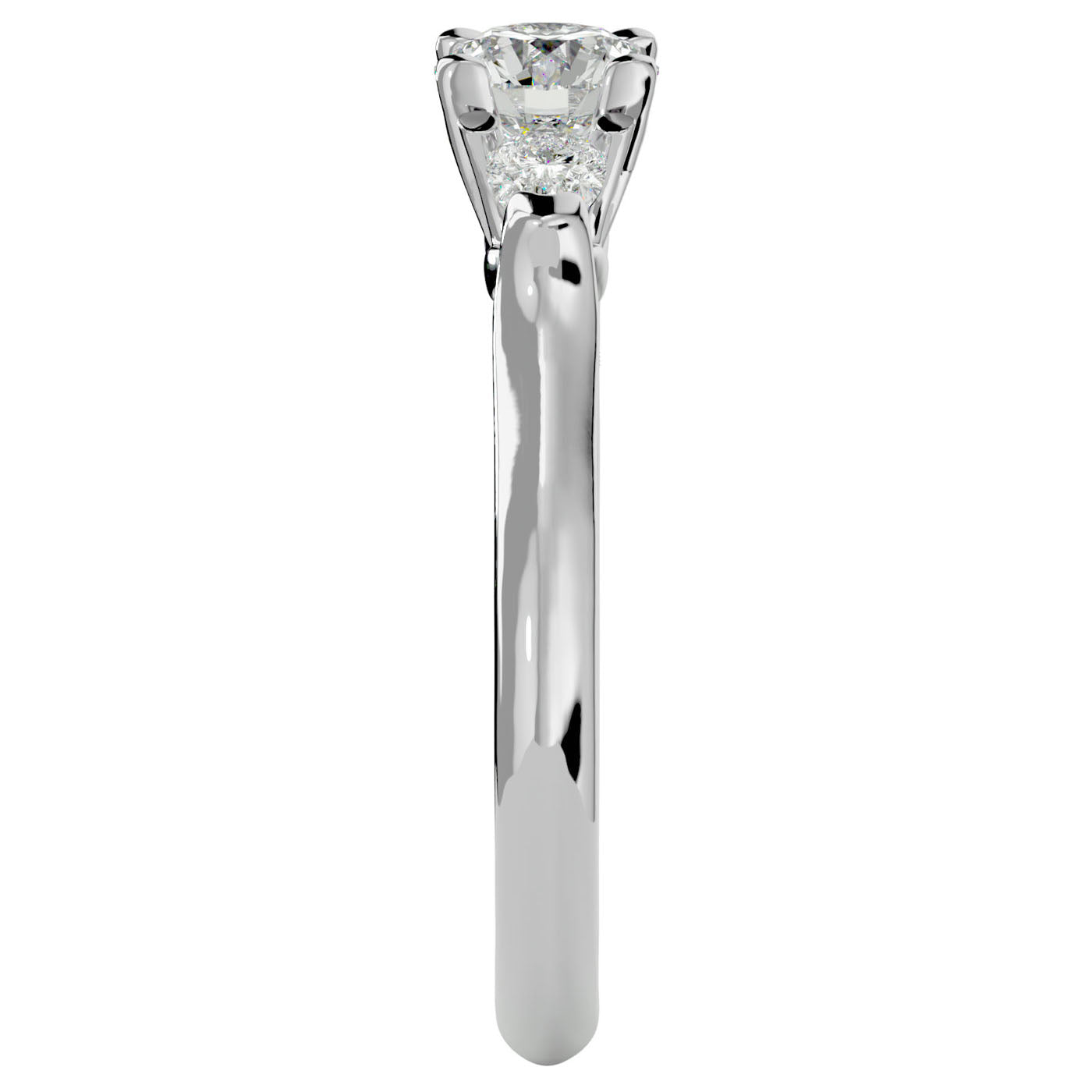 Inel de Logodnă Céline Trei Moissanite de 0.93 ct din Platina - Castelo.ro