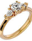 Inel de Logodnă Céline Trei Diamante Naturale de 0.93 ct din 18k Aur Galben - Castelo.ro