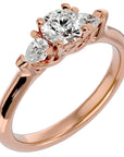 Inel de Logodnă Céline Trei Diamante Naturale de 0.93 ct din 18k Aur Roz - Castelo.ro