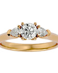 Inel de Logodnă Donatella din Aur 14k cu Trei Diamante Create în Laborator de 0.79 ct din 14k Aur Galben - Castelo.ro