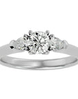 Inel de Logodnă Donatella din Aur 14k cu Trei Diamante Create în Laborator de 0.79 ct din 14k Aur Alb - Castelo.ro