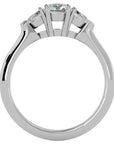 Inel de Logodnă Donatella din Aur 14k cu Trei Diamante Create în Laborator de 0.79 ct din 14k Aur Alb - Castelo.ro