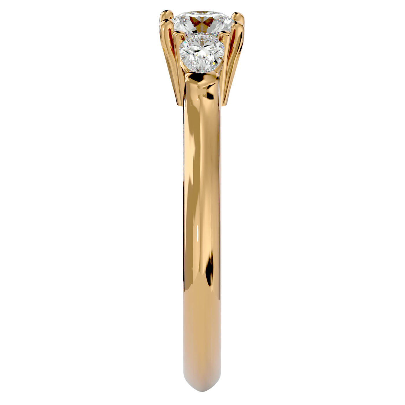 Inel de Logodnă Donatella din Aur 14k cu Trei Diamante Create în Laborator de 0.79 ct din 14k Aur Galben - Castelo.ro