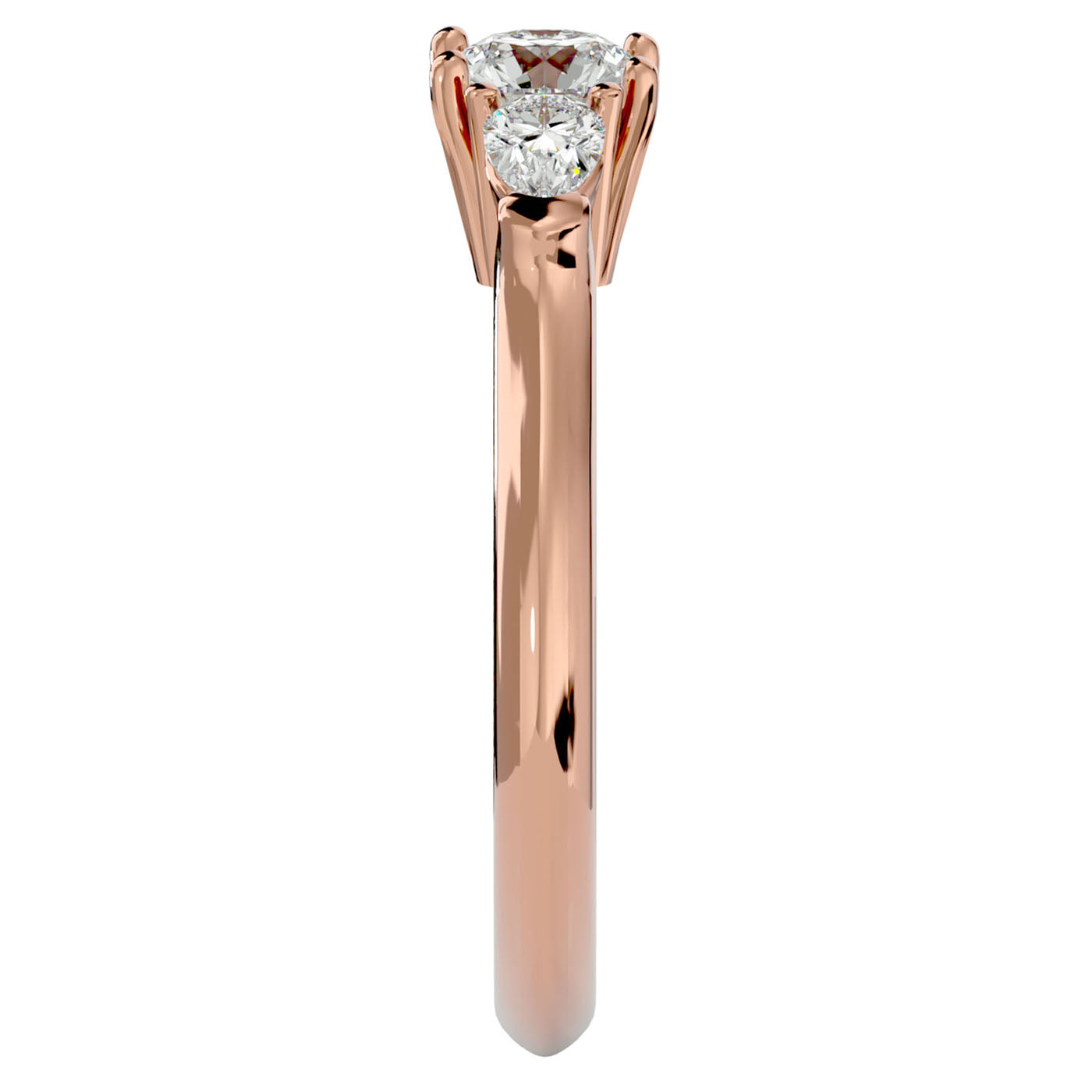 Inel de Logodnă Donatella din Aur 14k cu Trei Diamante Create în Laborator de 0.79 ct din 14k Aur Roz - Castelo.ro
