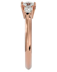 Inel de Logodnă Donatella din Aur 14k cu Trei Diamante Create în Laborator de 0.79 ct din 14k Aur Roz - Castelo.ro