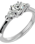 Inel de Logodnă Donatella din Aur 14k cu Trei Diamante Naturale de 0.79 ct din 14k Aur Alb - Castelo.ro