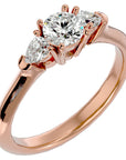 Inel de Logodnă Donatella din Aur 14k cu Trei Diamante Create în Laborator de 0.79 ct din 14k Aur Roz - Castelo.ro