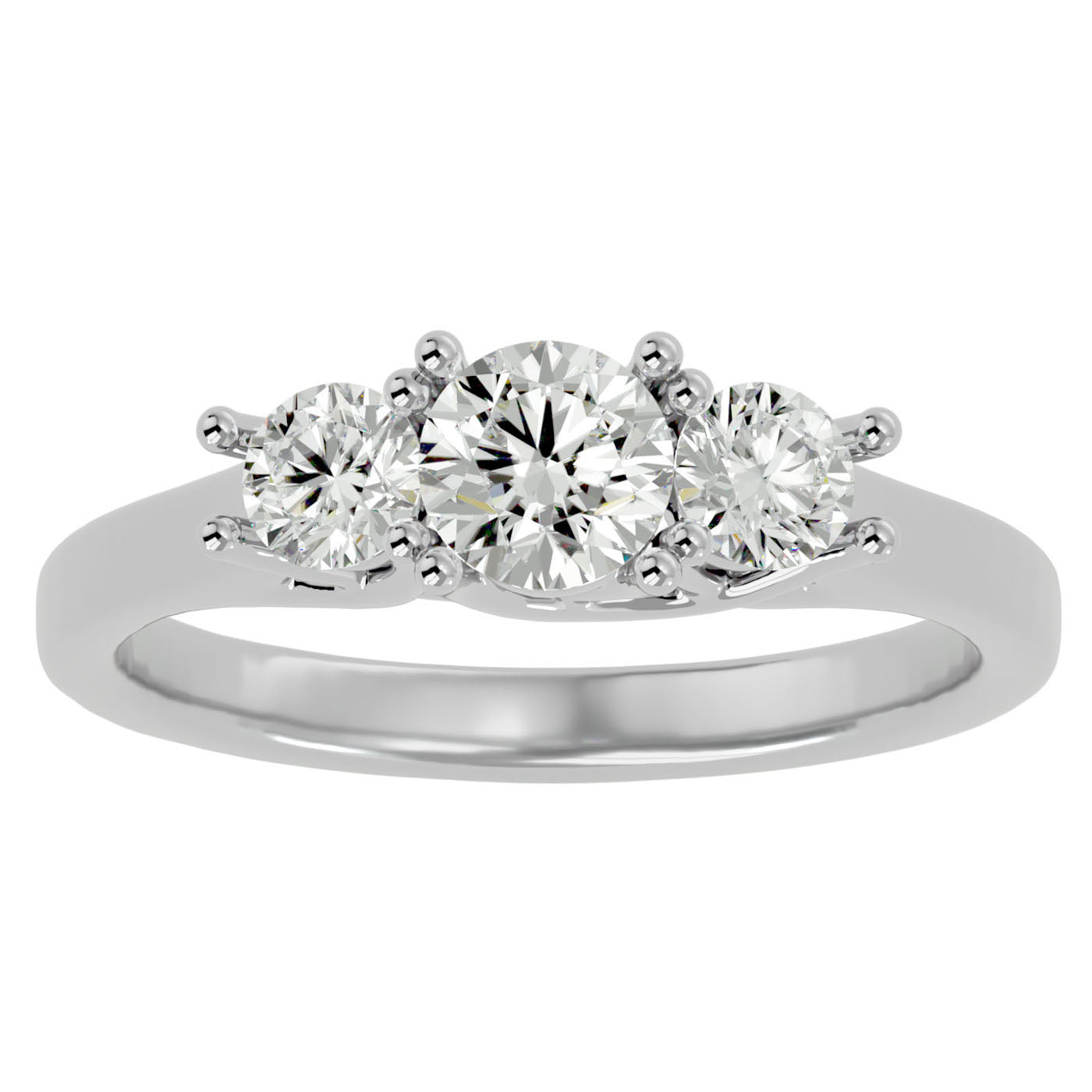 Inel de Logodnă Vivienne Trei Diamante Naturale de 0.94 ct din Platina - Castelo.ro