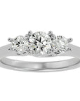 Inel de Logodnă Vivienne din Aur 14k Trei Diamante Create în Laborator de 0.94 ct din 14k Aur Alb - Castelo.ro