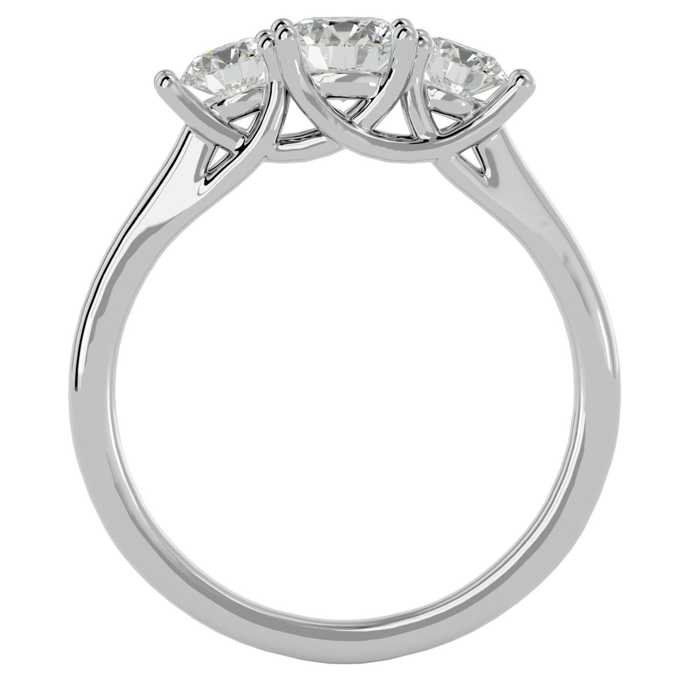Inel de Logodnă Vivienne Trei Moissanite de 0.94 ct din Platina - Castelo.ro