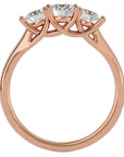 Inel de Logodnă Vivienne din Aur 14k Trei Moissanite de 0.94 ct din 14k Aur Roz - Castelo.ro