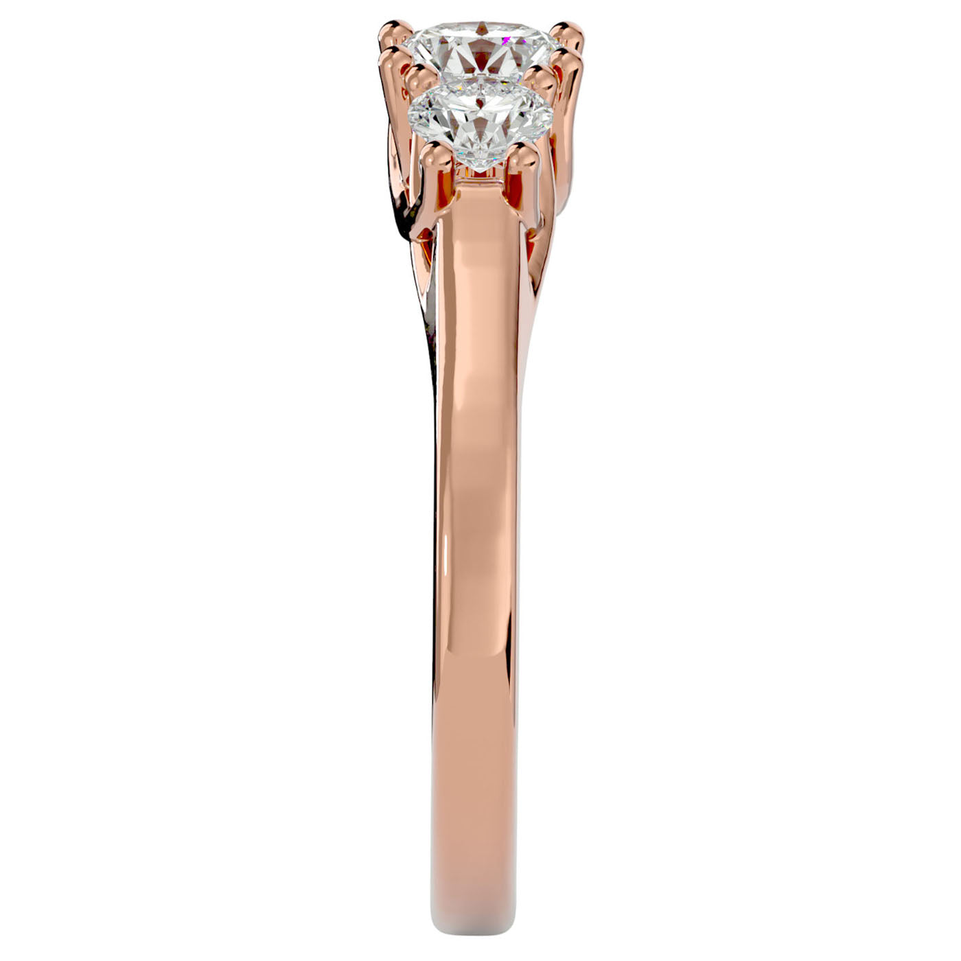 Inel de Logodnă Vivienne din Aur 14k Trei Moissanite de 0.94 ct din 14k Aur Roz - Castelo.ro